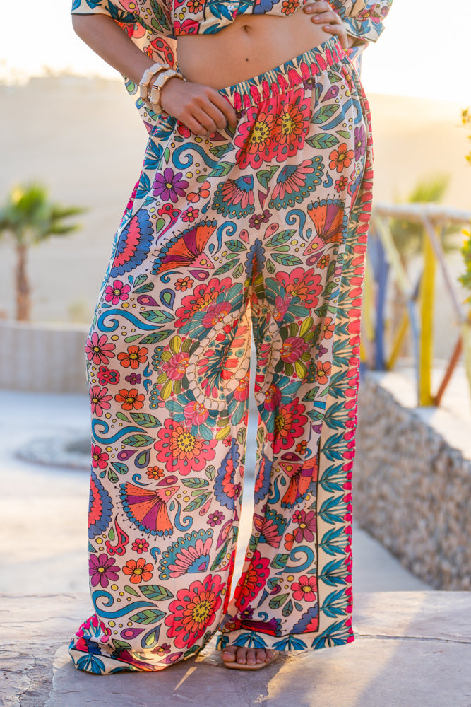 Pantalon imprimé floral Solar - Pantalons