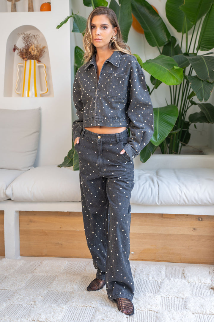 Pantalon Jessica Denim avec perles Pantalons