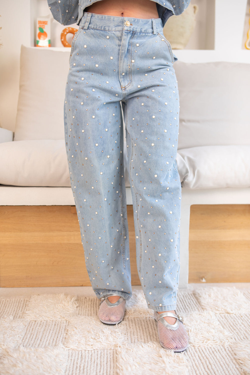 Pantalon Jessica Denim avec perles Pantalons