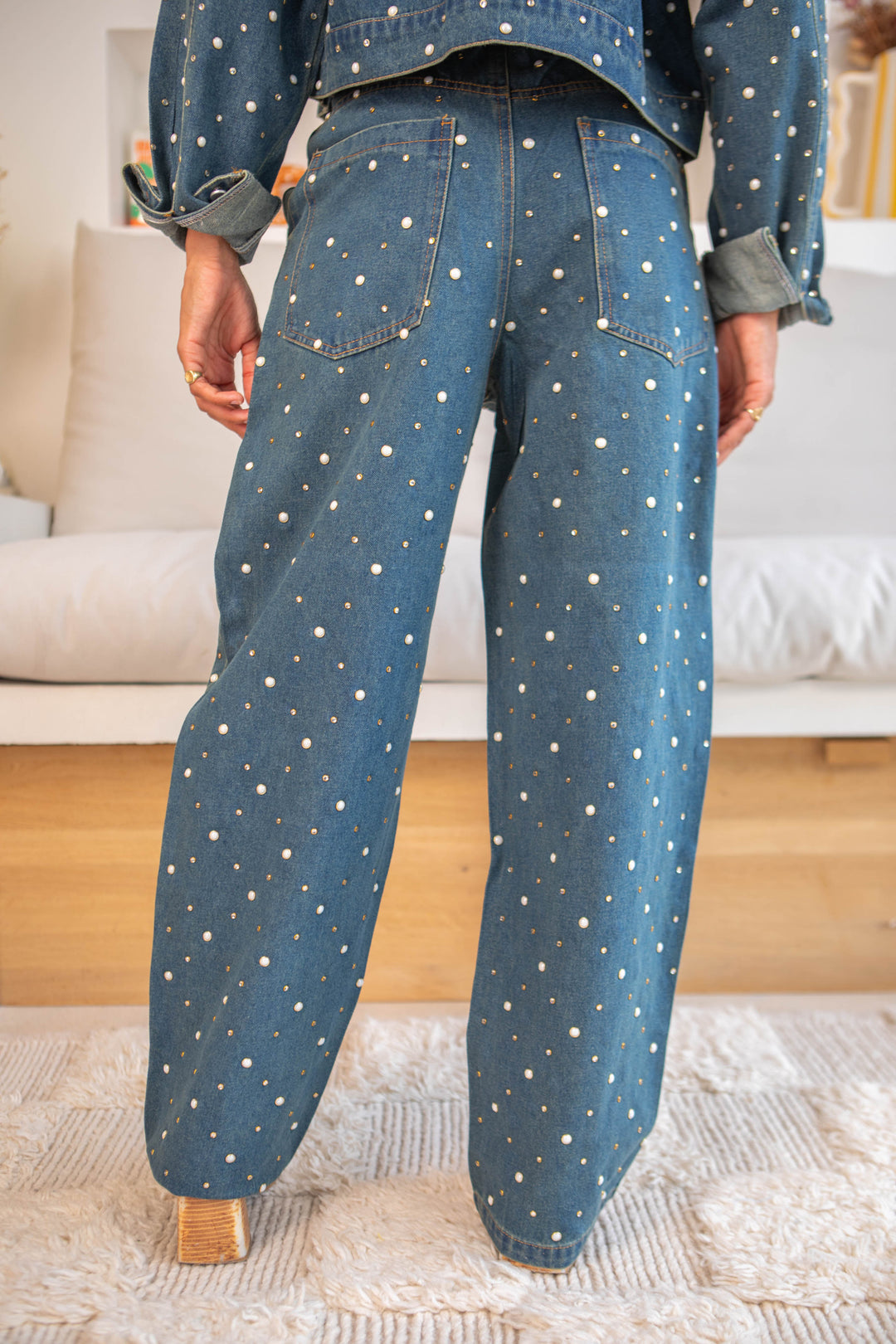 Pantalon Jessica Denim avec perles Pantalons
