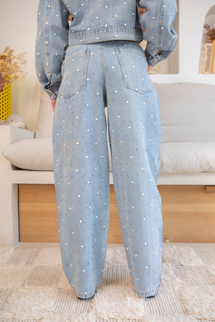 Pantalon Jessica Denim avec perles Pantalons