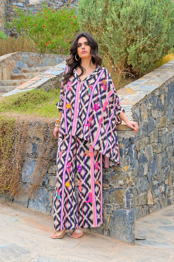 Pantalon large fluide en lin Mudy - Taille unique: 36 au 42