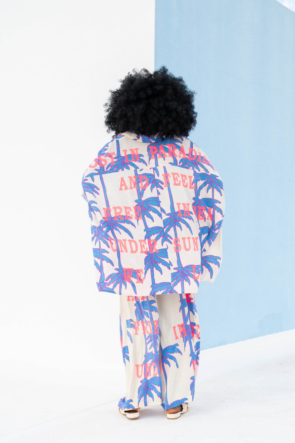 Pantalon Large Imprimé Palmier Soso - Pantalons