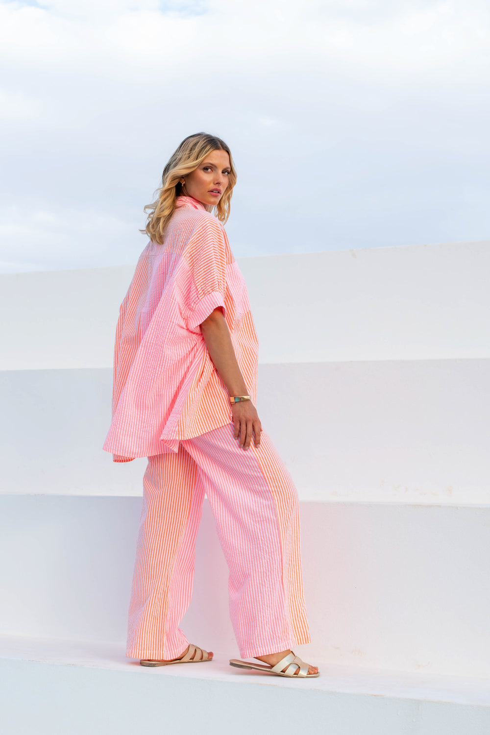 Pantalon Large Rayé Dégradé Rivage - Pantalons