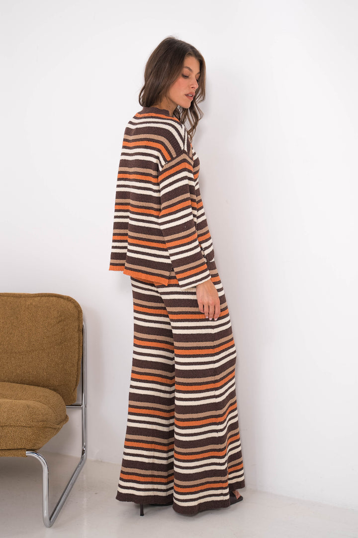 Pantalon Large Rayure Ines 26021 - ensembles