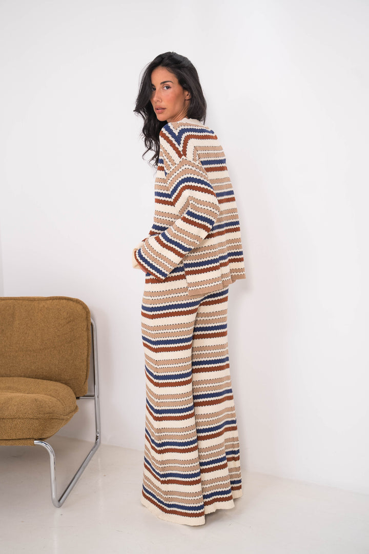 Pantalon Large Rayure Ines 26021 - ensembles