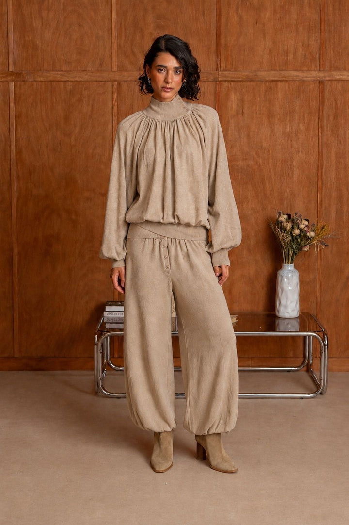 Pantalon Maille Coupe Boule Zoe 26013 - Pantalons