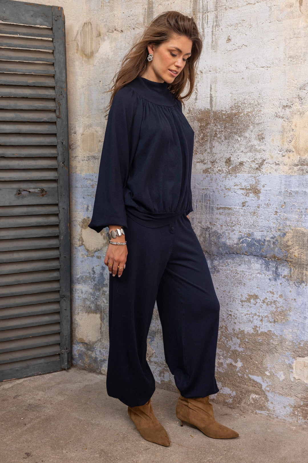 Pantalon Maille Coupe Boule Zoe 26013 - Pantalons