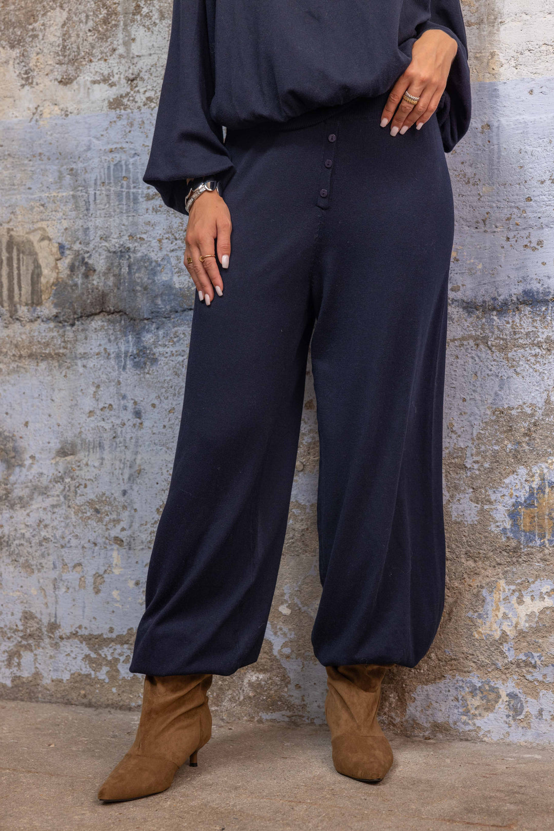 Pantalon Maille Coupe Boule Zoe 26013 - Pantalons