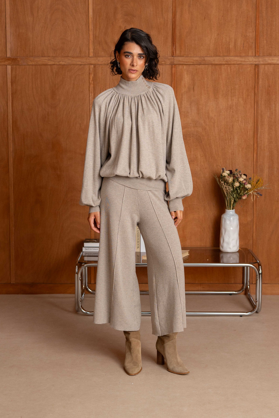 Pantalon Maille Coupe Large Eden 26012 - Pantalons
