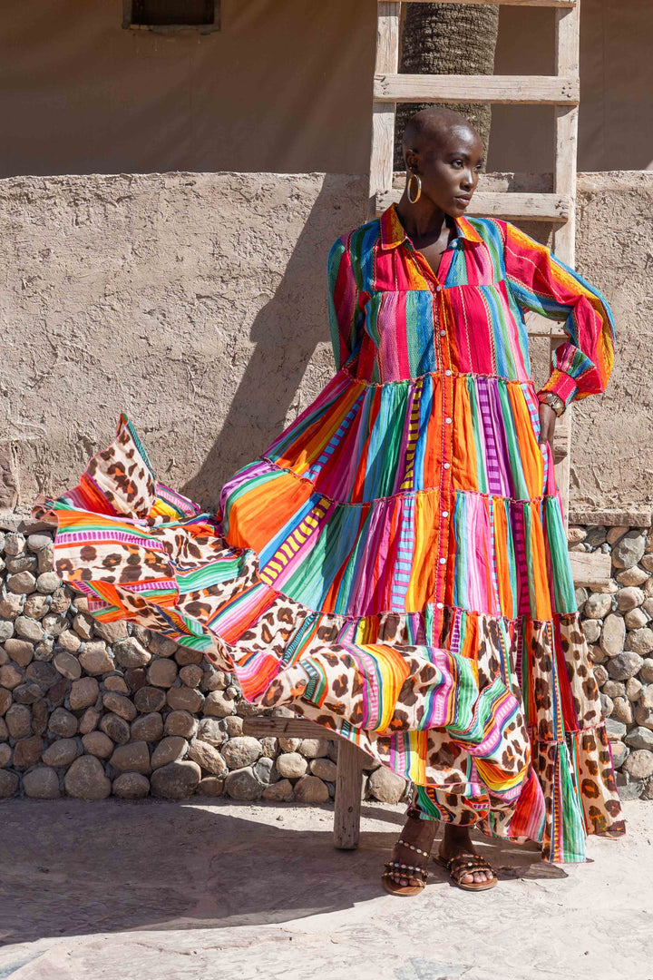 Robe Longue à Volants Kubana
