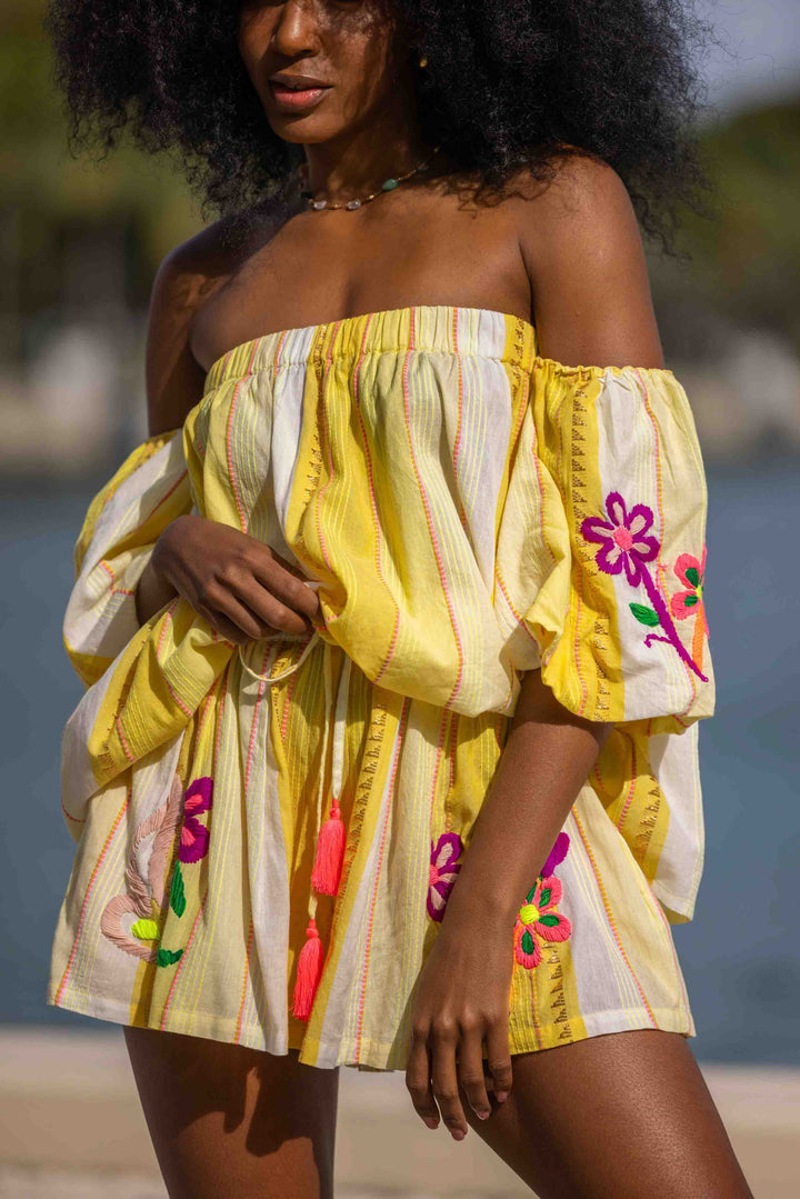 Ensemble Brodé Blouse & Short Sia