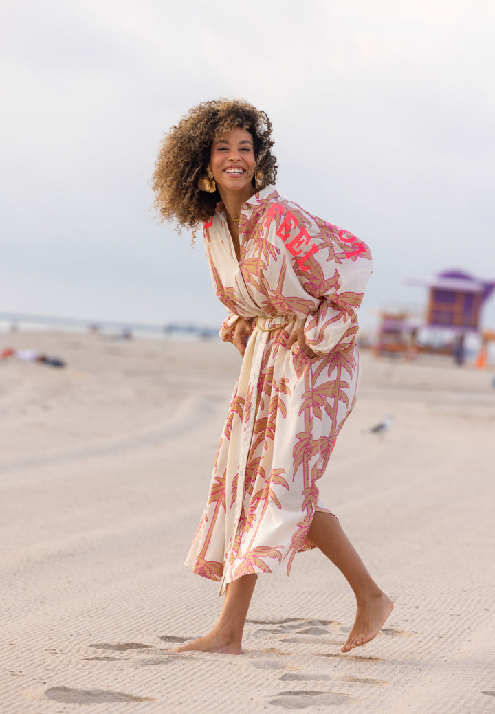 Robe Longue Imprimée Palmiers Sidoni