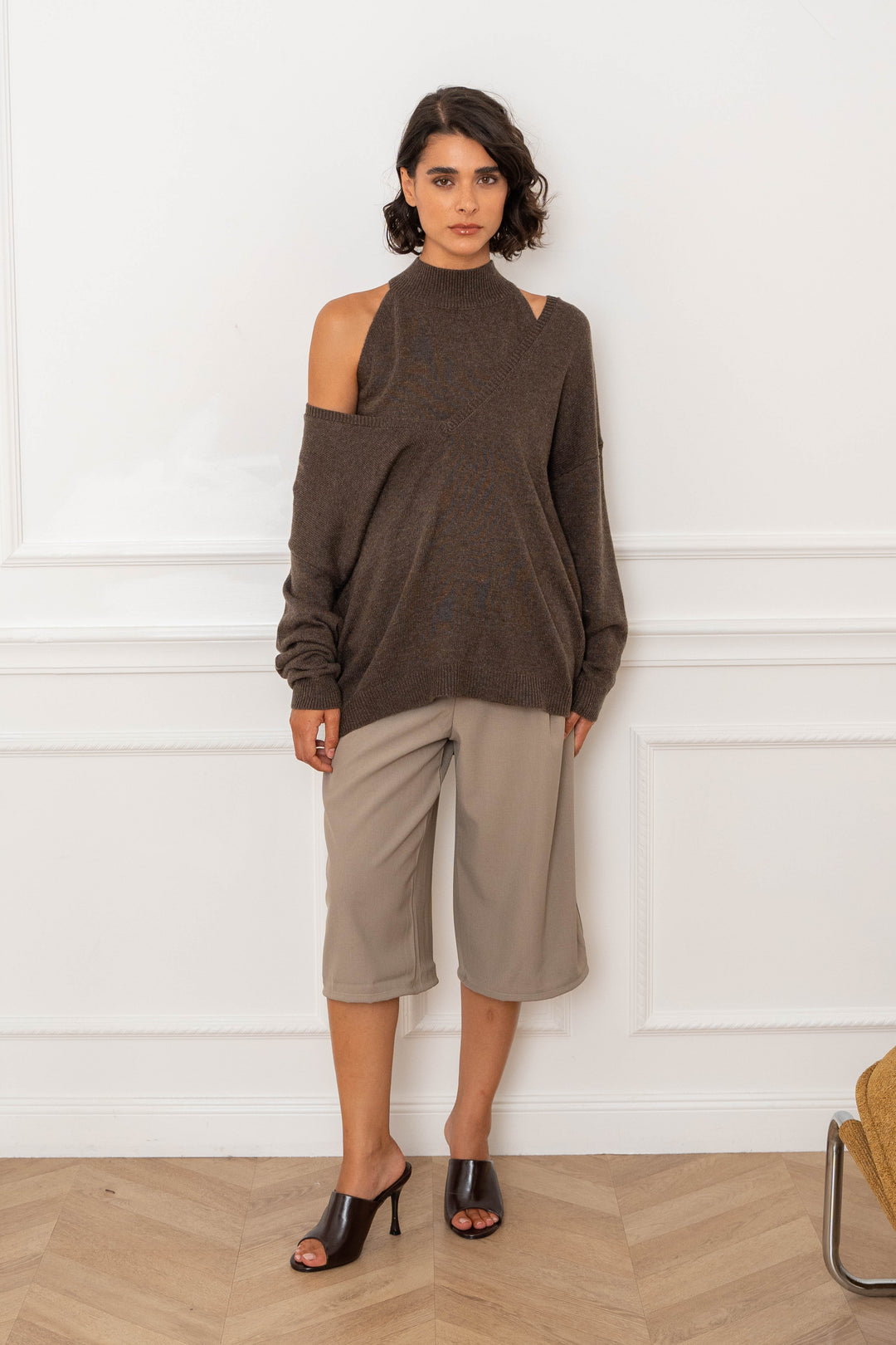 Pull 2-en-1 Mila 26009 - Taille unique: 36 au 42 / Choco