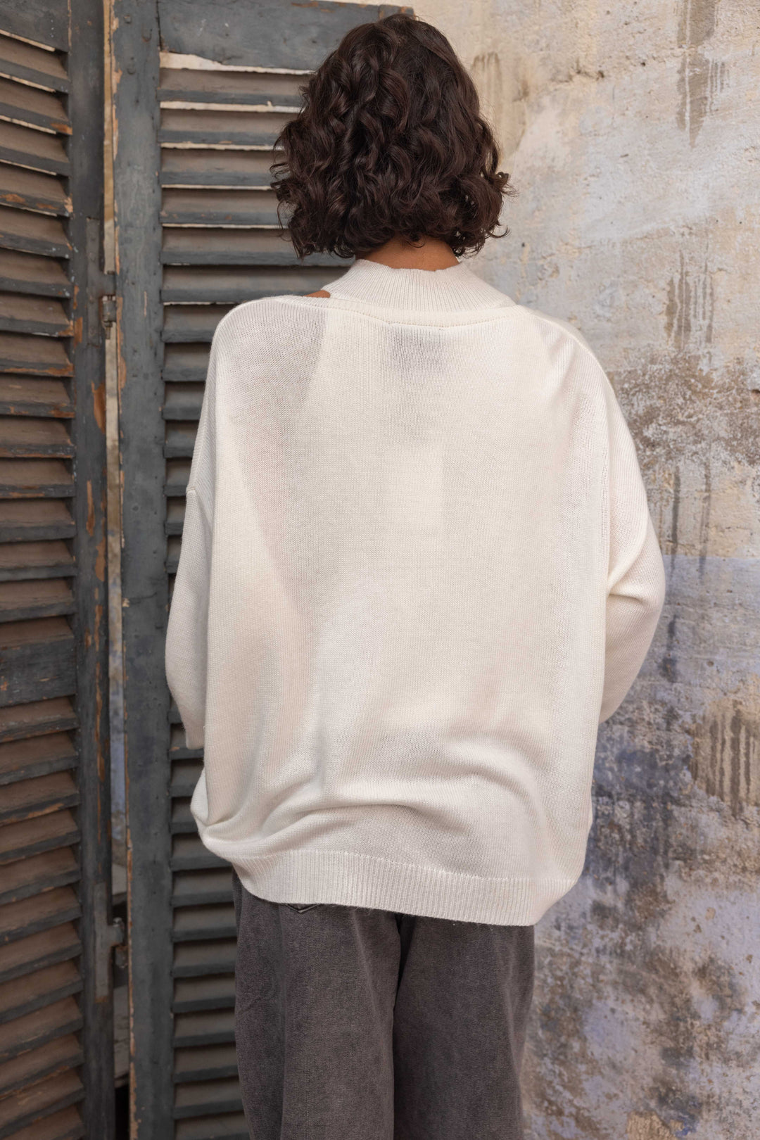 Pull 2-en-1 Mila 26009 - Taille unique: 36 au 42 / Ecru