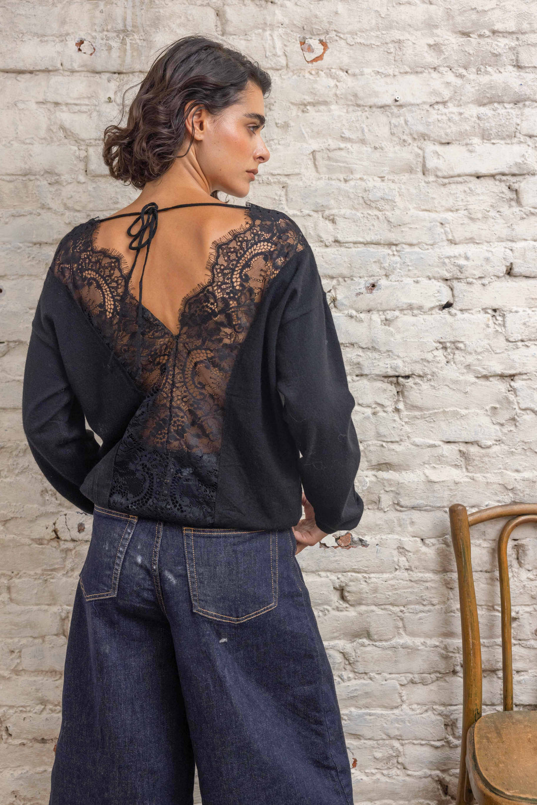 Pull à dos en dentelle Aurora 2706 - Taille unique: 36