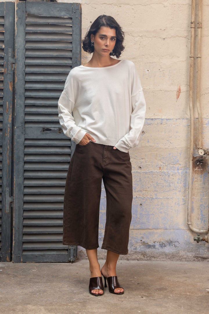 Pull avec dos en dentelle guipure Vanessa 2707 - Taille