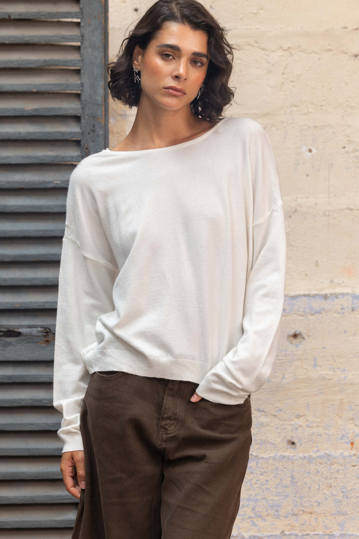 Pull avec dos en dentelle guipure Vanessa 2707 - Taille