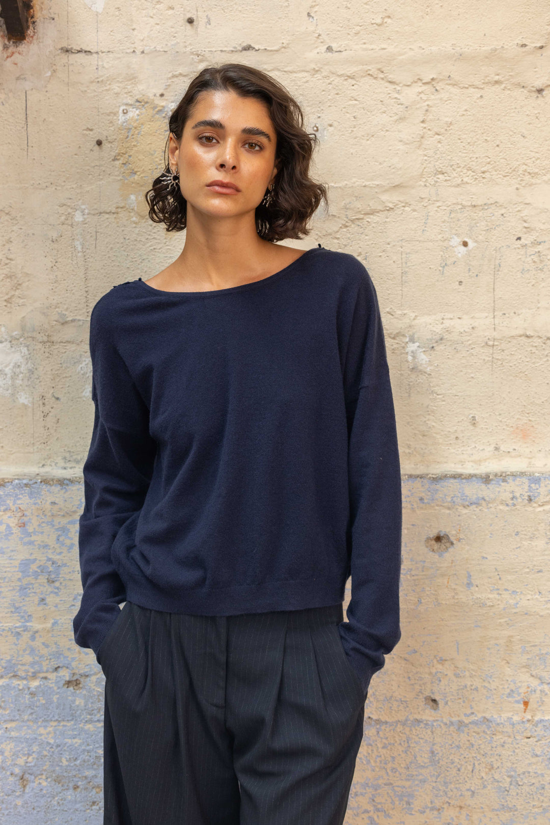 Pull avec dos en dentelle guipure Vanessa 2707 - Taille