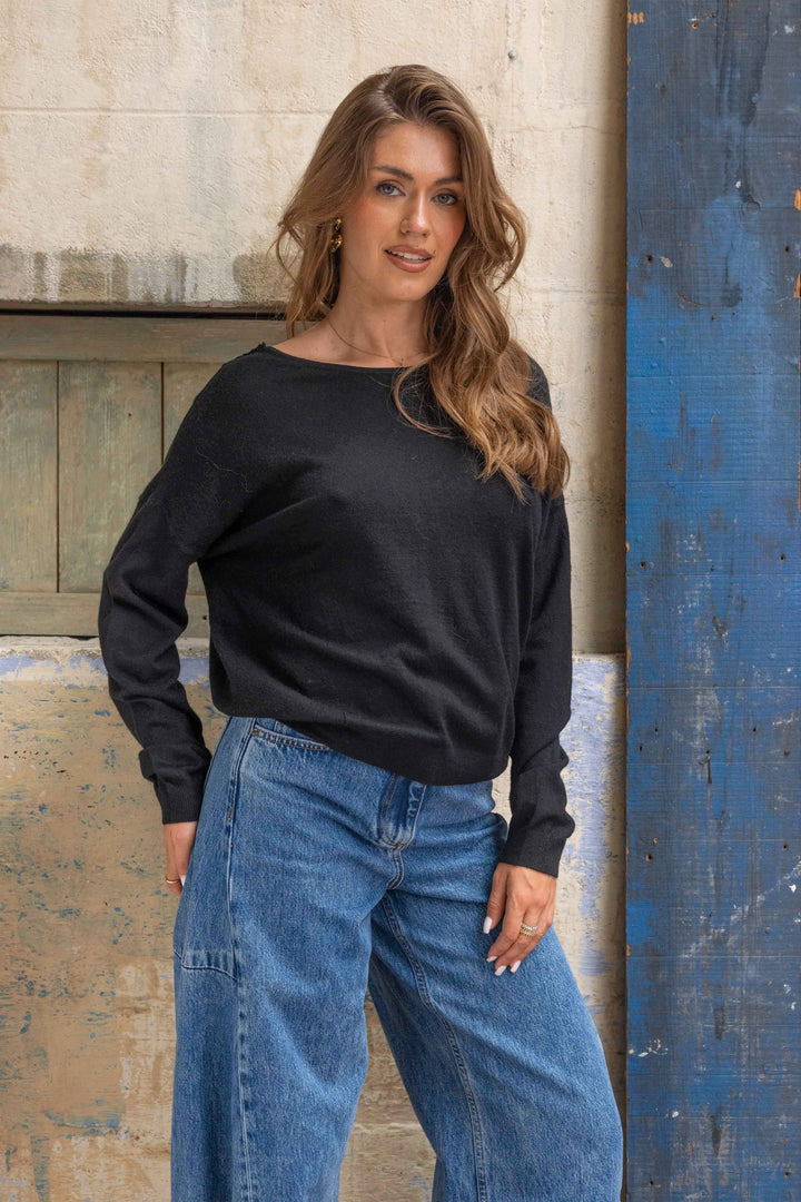 Pull avec dos en dentelle guipure Vanessa 2707 - Taille