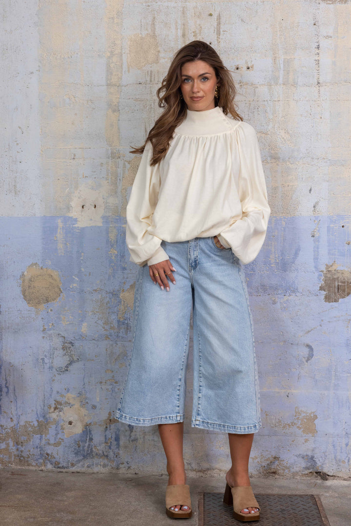Pull Col Montant Drapé Lola 26011 - Taille unique: 36 au 42