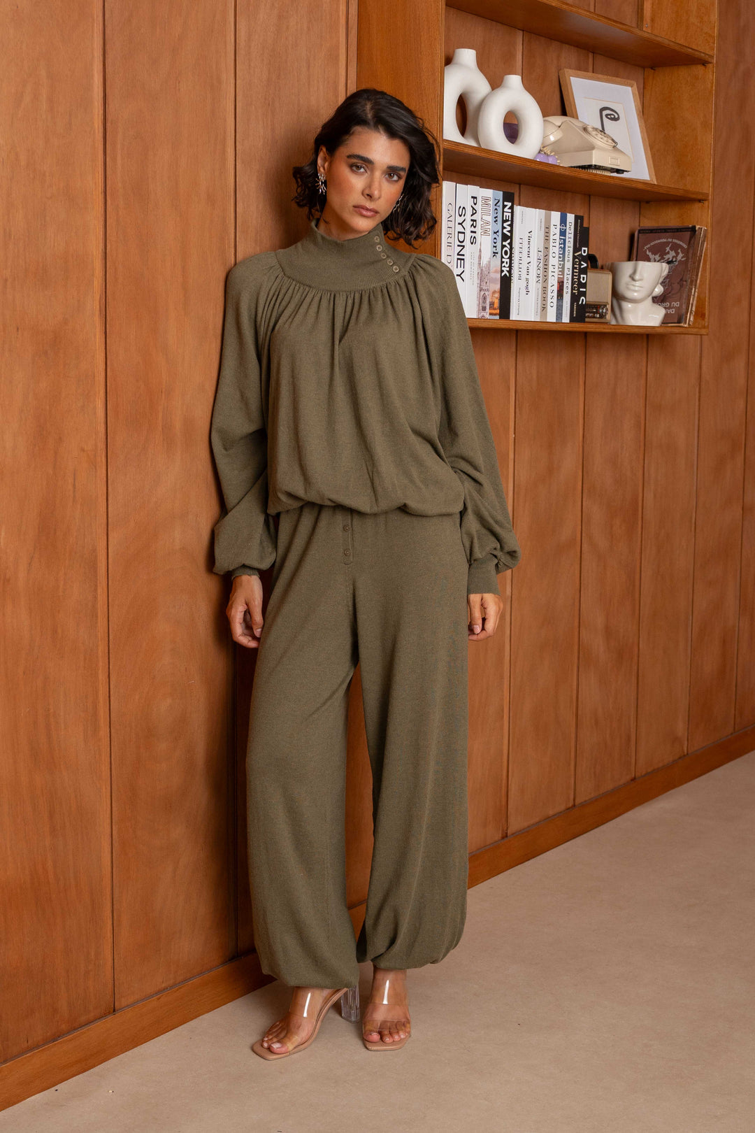 Pull Col Montant Drapé Lola 26011 - Taille unique: 36 au 42