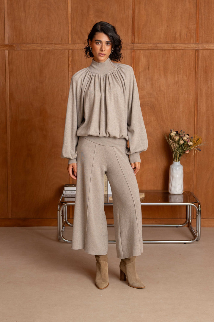 Pull Col Montant Drapé Lola 26011 - Taille unique: 36 au 42