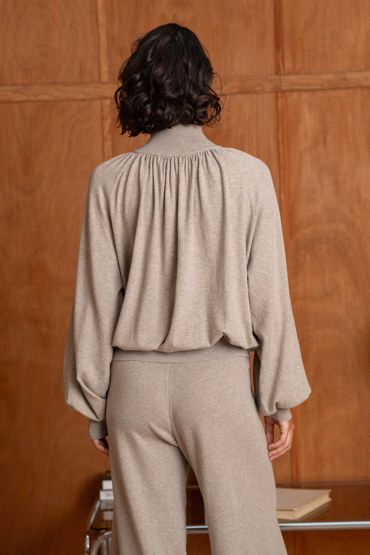 Pull Col Montant Drapé Lola 26011 - Taille unique: 36 au 42