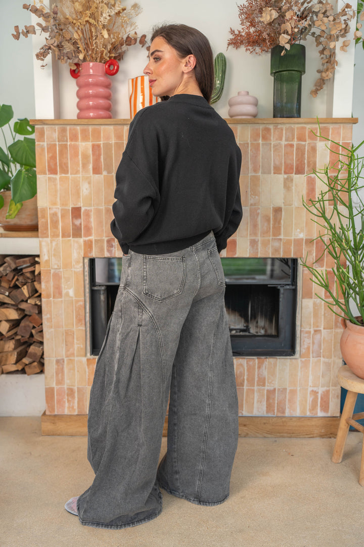 Pull Col Rond Patch Roxy Unique / Noir pulls