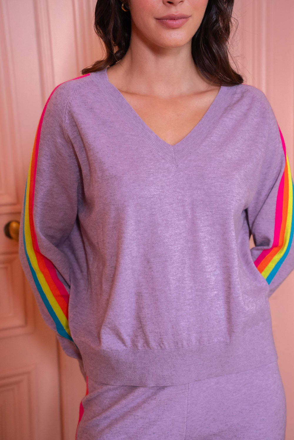 Pull col v arc en ciel Capsule Taille unique / Parle pulls