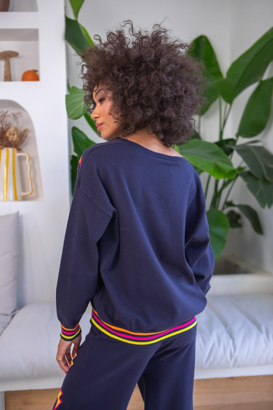 Pull col v éclairs Flash Taille unique / Marine pulls