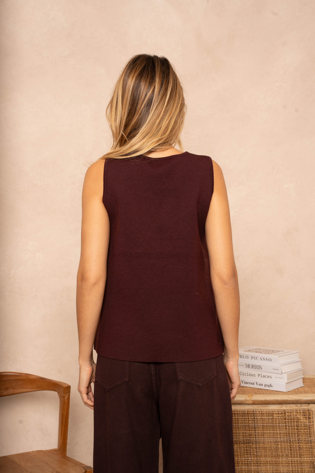 Pull Débardeur Milly - Taille unique / Bordeaux - pull