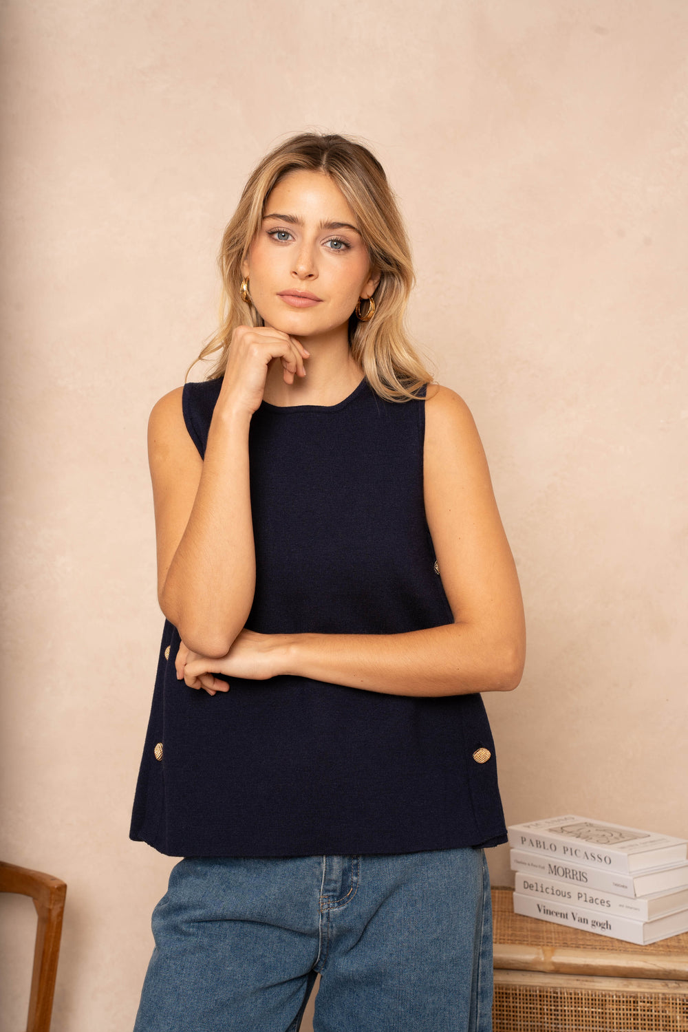 Pull Débardeur Milly - Taille unique / Marine - pull