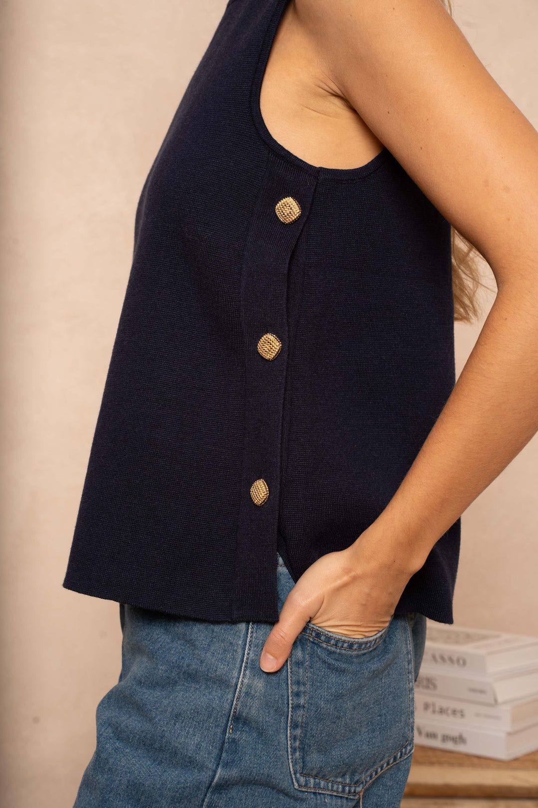 Pull Débardeur Milly - Taille unique / Marine - pull