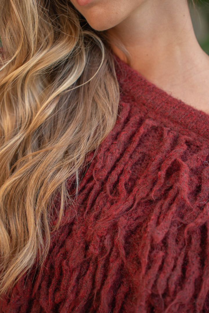 Pull effet shaggy Gigi Taille unique / Bordeaux pulls