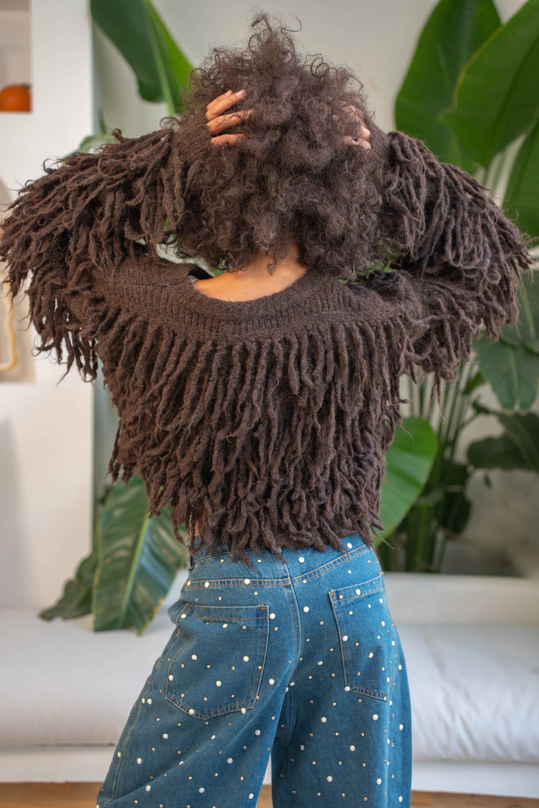 Pull effet shaggy Gigi Taille unique / Coffee pulls