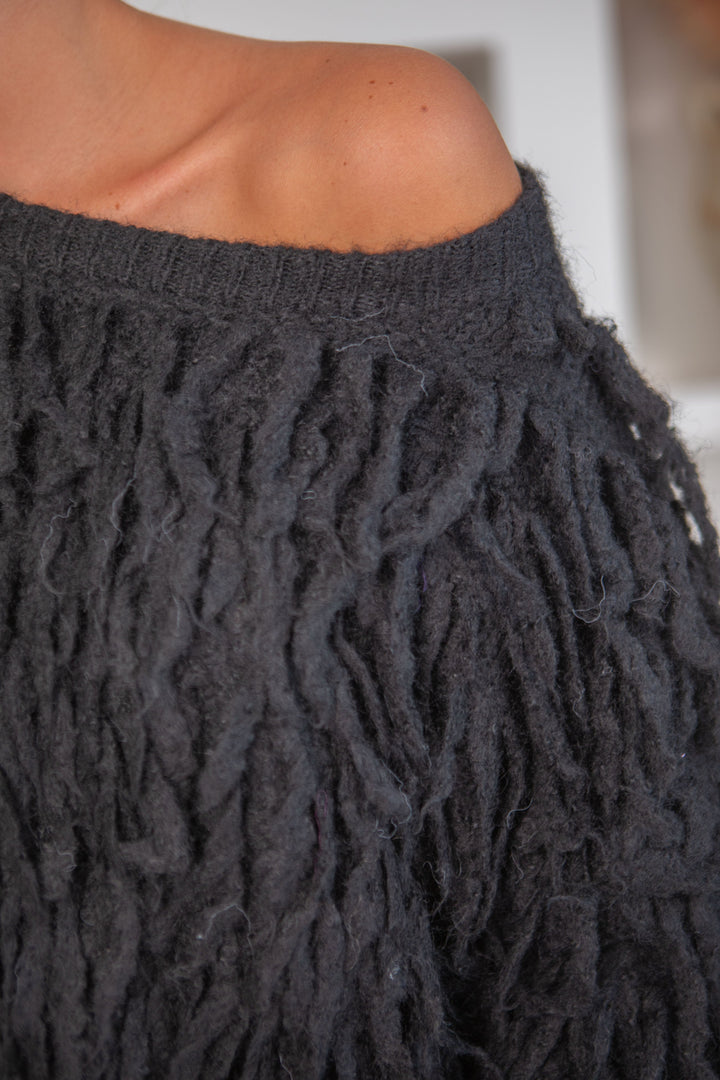 Pull effet shaggy Gigi Taille unique / Noir pulls