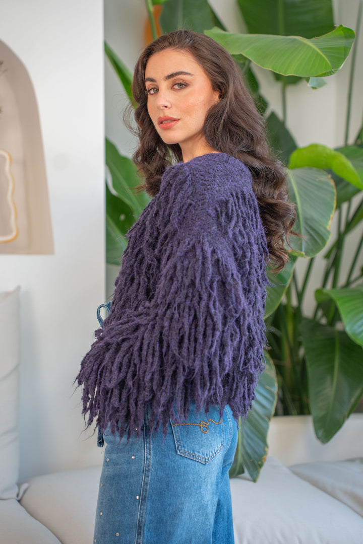 Pull effet shaggy Gigi Taille unique / Violet pulls