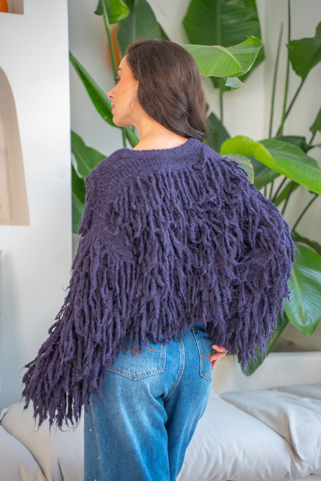 Pull effet shaggy Gigi Taille unique / Violet pulls