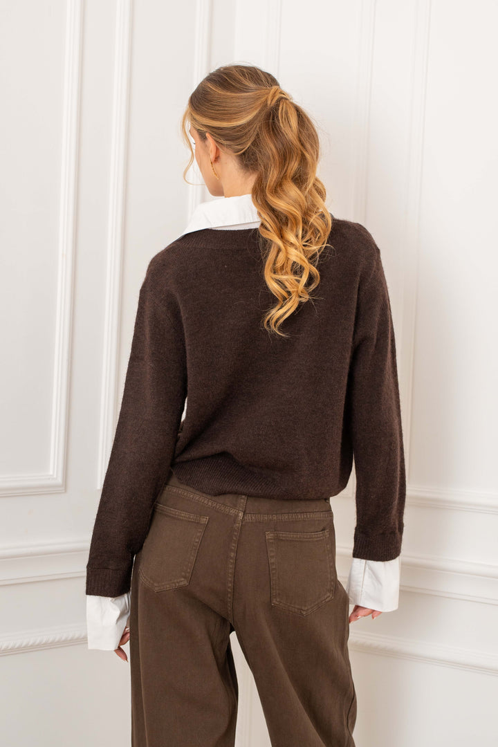 Pull effet superposé avec chemise intégrée Naomi 2697