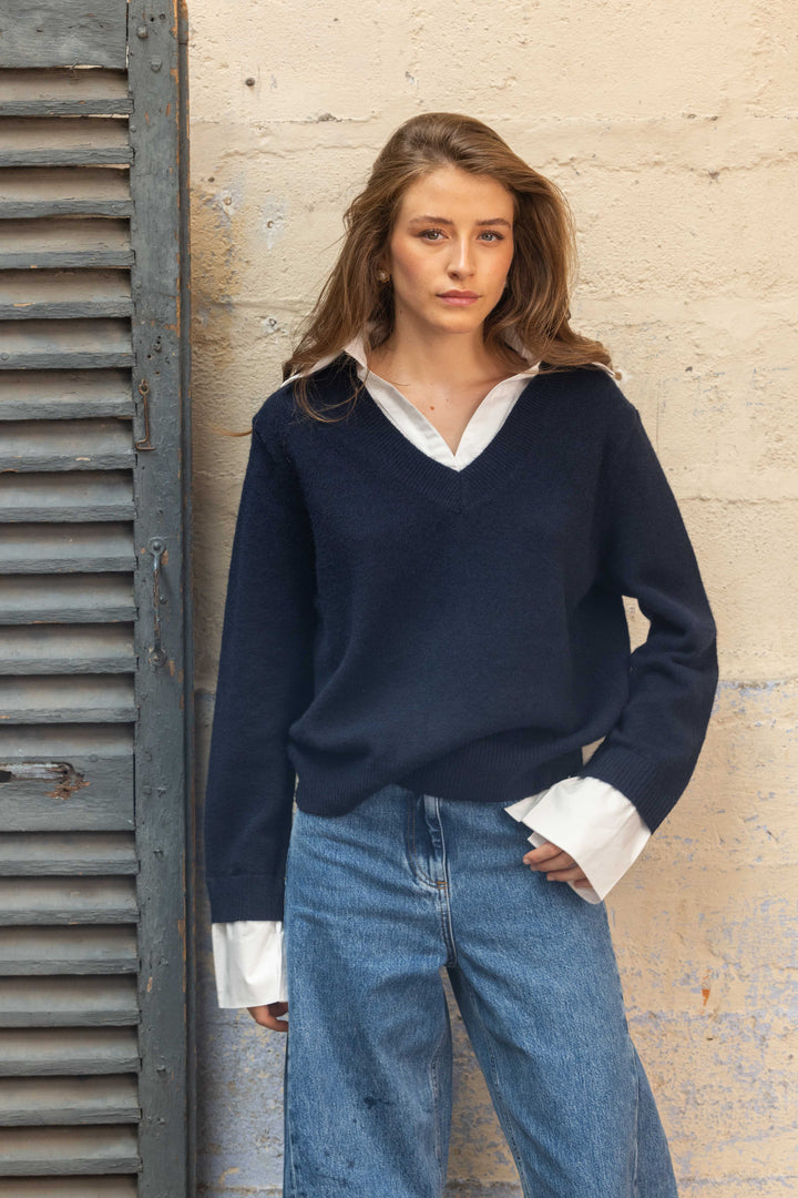 Pull effet superposé avec chemise intégrée Naomi 2697