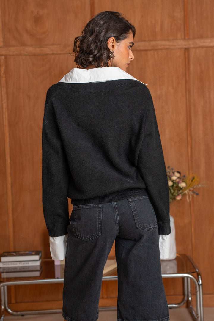 Pull effet superposé avec chemise intégrée Naomi 2697