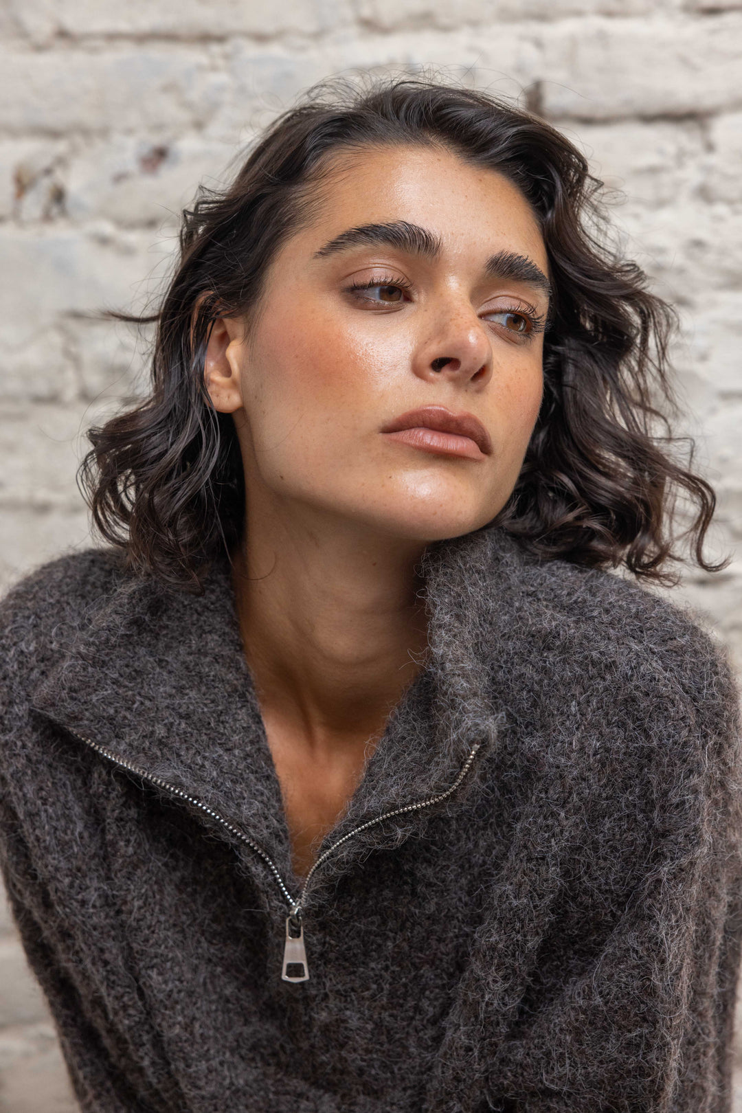 Pull en maille à col zippé Lana 26016 - Taille unique: 36