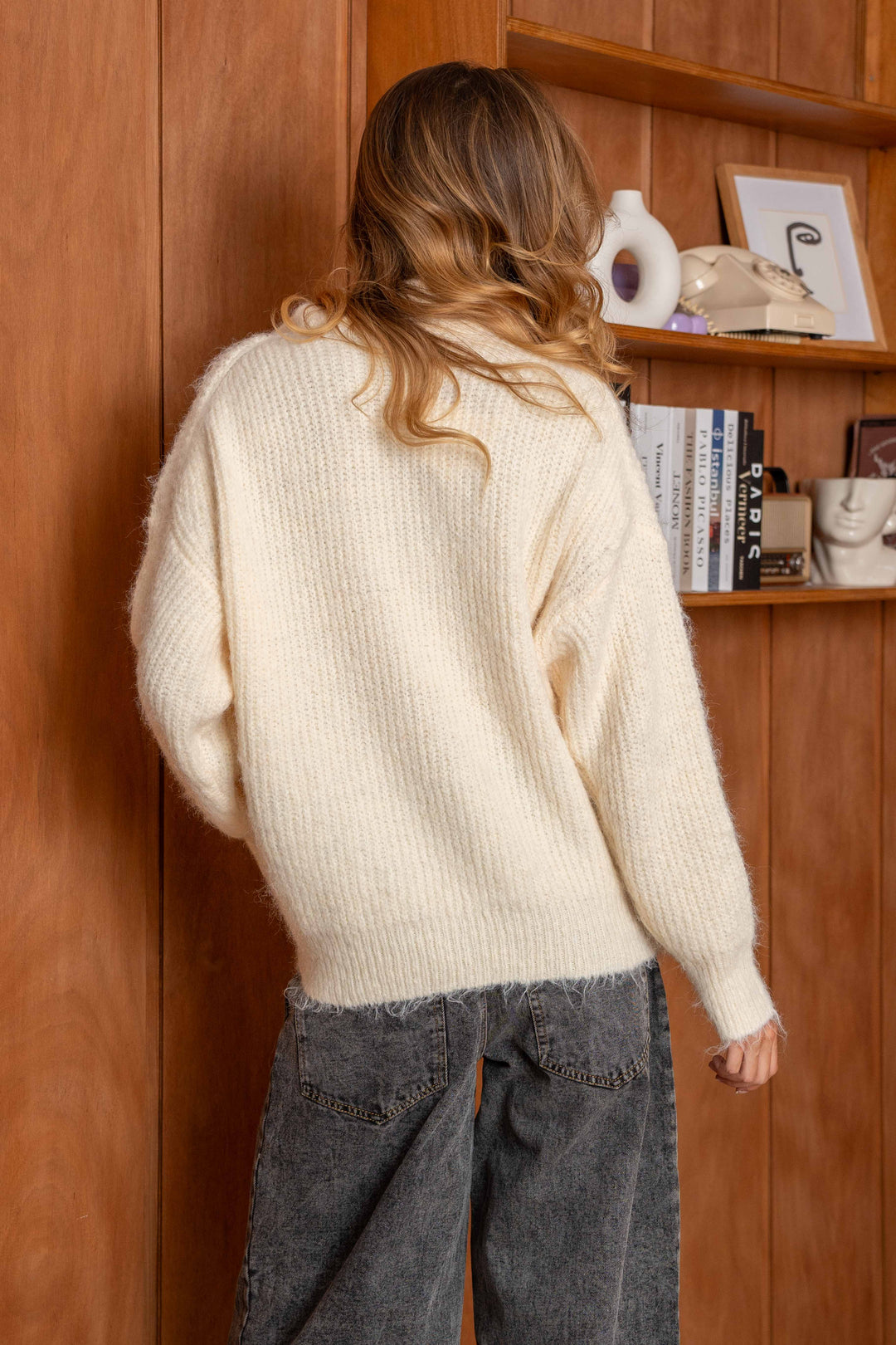 Pull en maille à col zippé Lana 26016 - Taille unique: 36