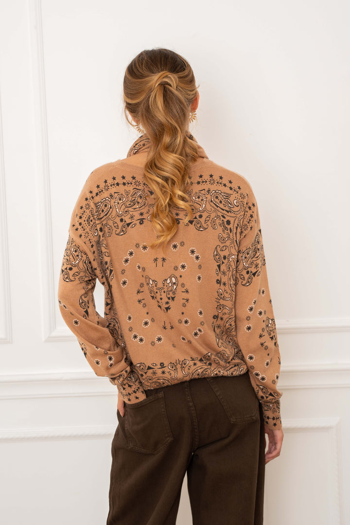 Pull en maille à motif bandana Kimo 26006 - Taille unique: