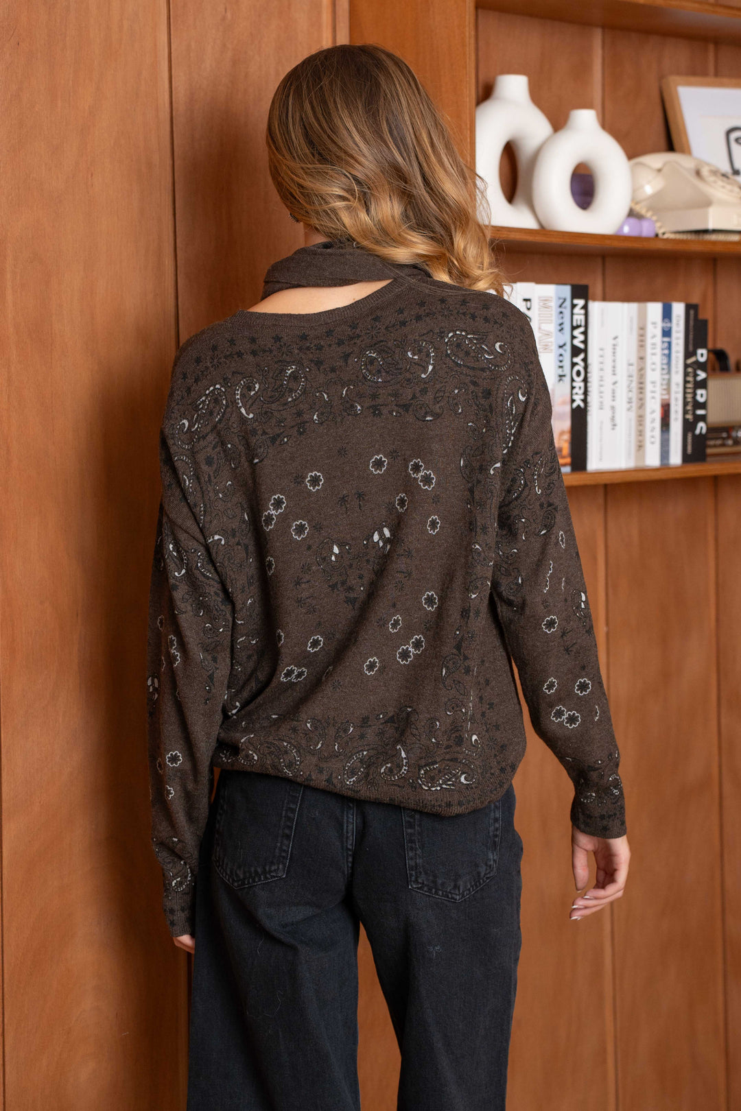 Pull en maille à motif bandana Kimo 26006 - Taille unique: