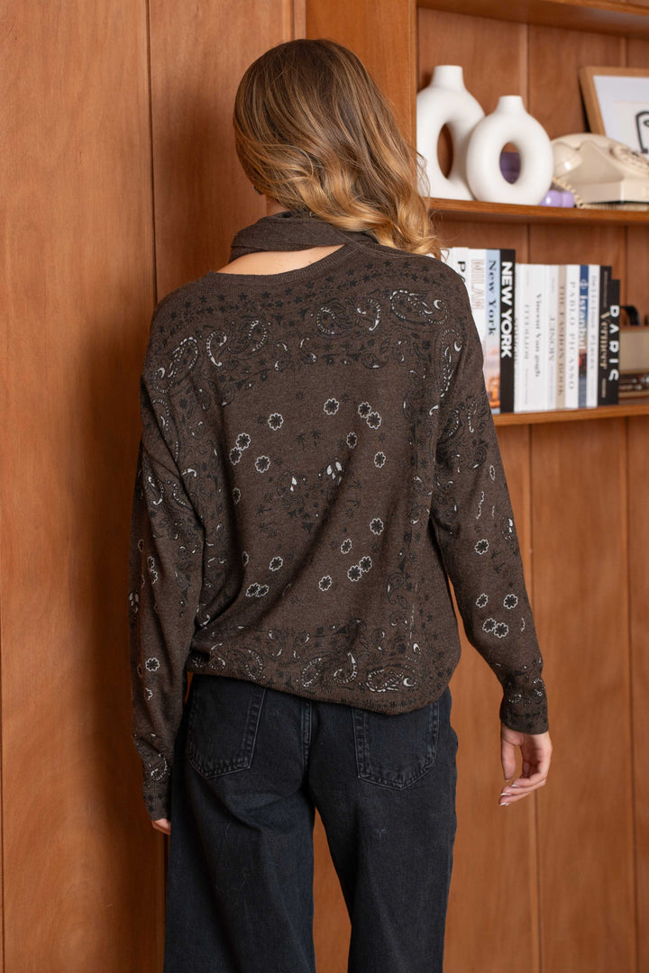 Pull en maille à motif bandana Kimo 26006 - Taille unique: