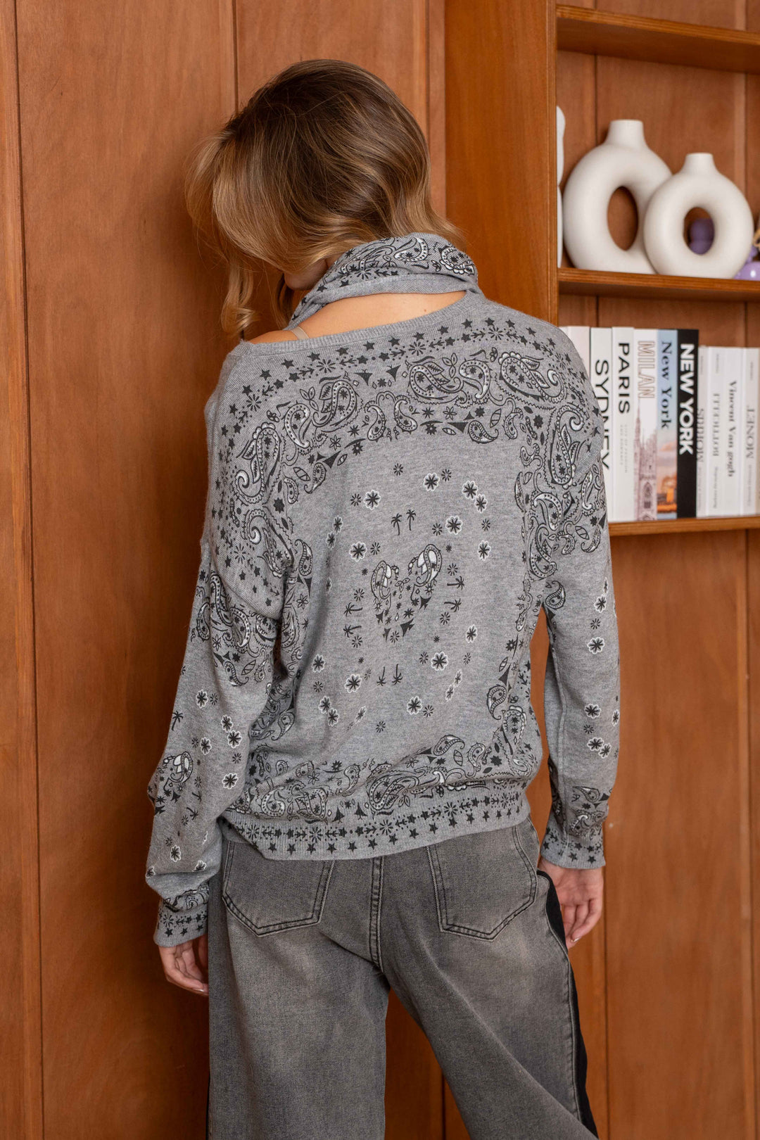 Pull en maille à motif bandana Kimo 26006 - Taille unique: