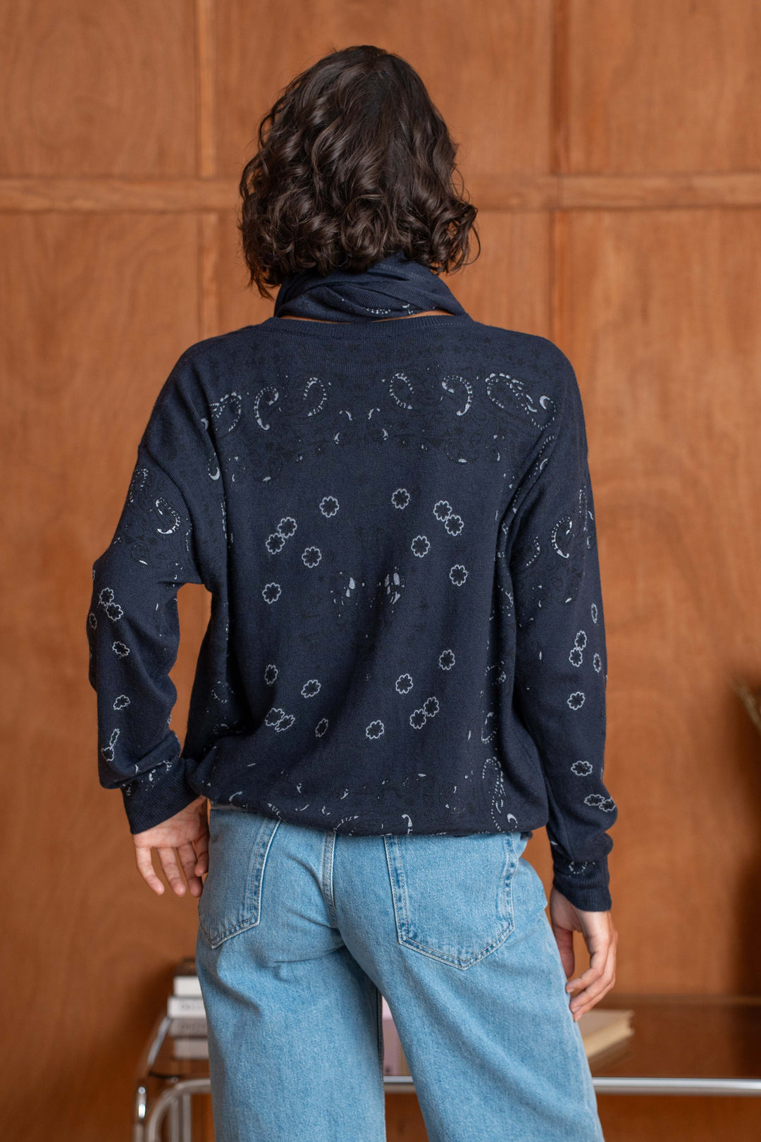 Pull en maille à motif bandana Kimo 26006 - Taille unique: