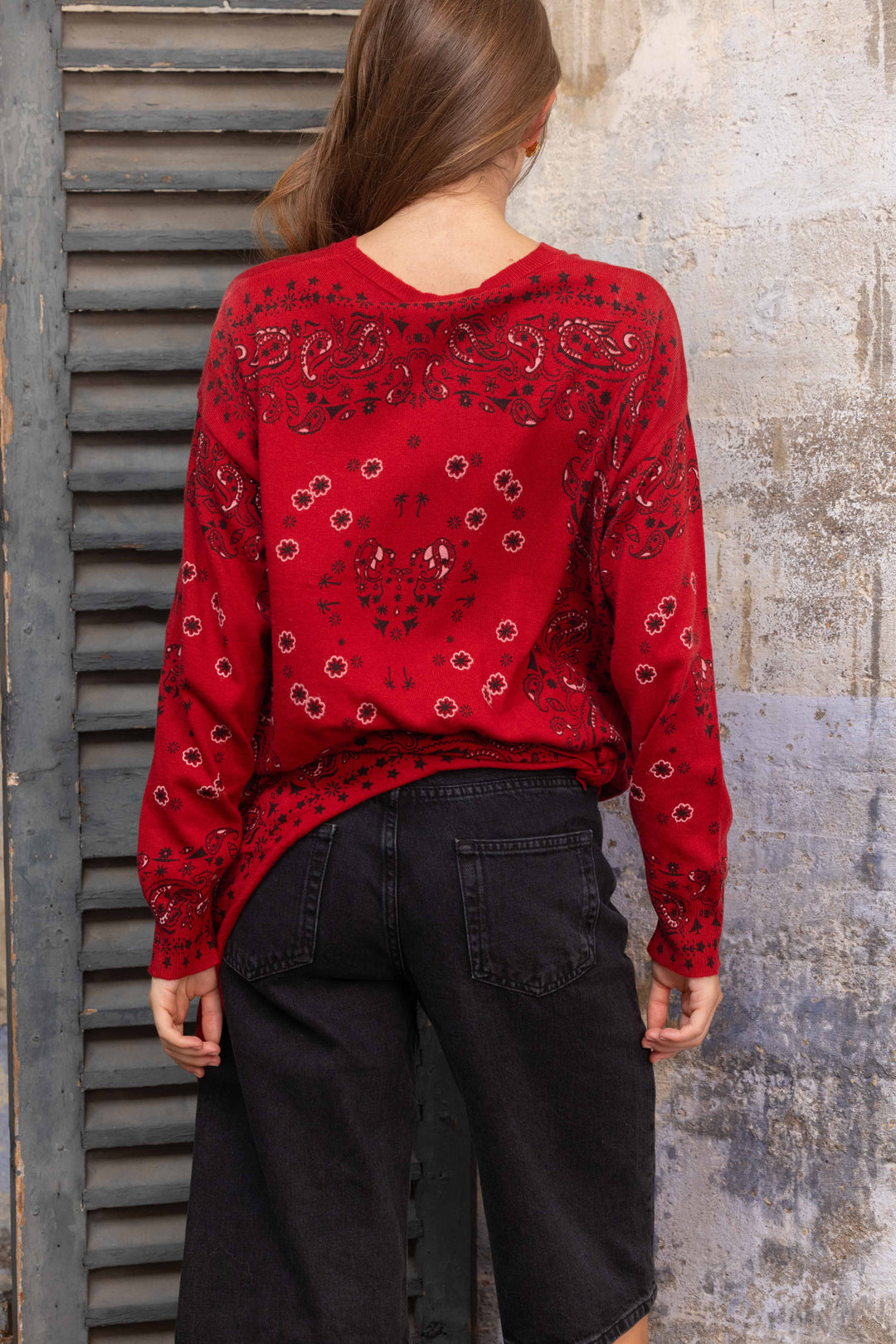 Pull en maille à motif bandana Kimo 26006 - Taille unique: